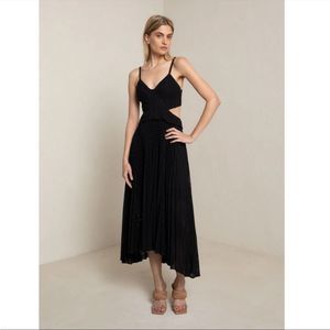 New A.L.C Black Malia Sleeveless Cutout midi Dress Women Size 10